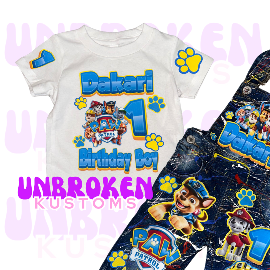 Paw Patrol Birthday Set - Paw Patrol Birthday Outfit - Paw Patrol Birthday