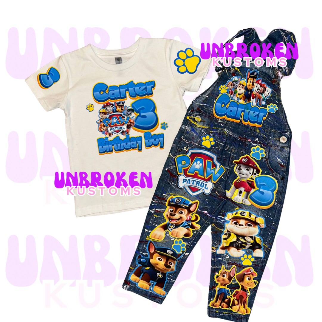 Paw Patrol Birthday Set - Paw Patrol Birthday Outfit - Paw Patrol Birthday