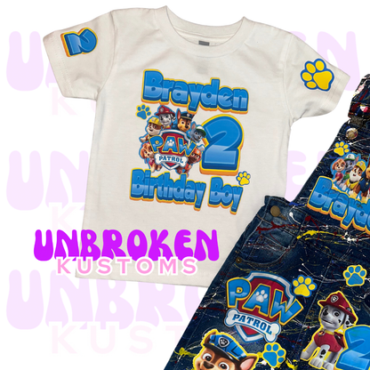 Paw Patrol Birthday Set - Paw Patrol Birthday Outfit - Paw Patrol Birthday