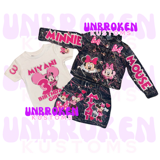 Minnie Mouse Skirt Set - Minnie Mouse Birthday Set - Minnie Mouse Birthday Outfit