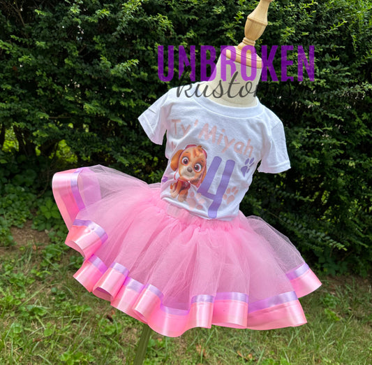 Skye Paw Patrol Custom Birthday Tutu Outfit
